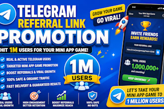 do telegram referral link promotion hit 1m mini app game user telegram promotion