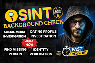be your osint investigator and conduct background checks