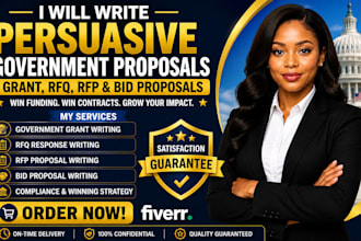 write persuasive government grant, rfq, rfp and bid proposals