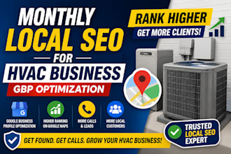 provide monthly local SEO service for hvac and  with gbp optimization