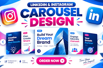 design social media carousel, linkedin, instagram carousel, facebook ads post