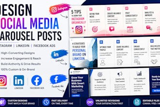 design social media carousel, linkedin, instagram carousel, facebook ads post
