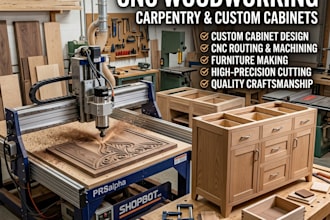 do cnc woodworking carpentry and custom cabinet design services