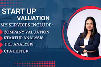 do CPA business consultation for startup valuation and dcf analysis