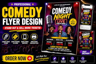 comedy night flyer, comedy night, stand up comedy, night club, comedy show