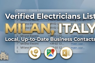 provide a verified list of 100 electricians in milan italy
