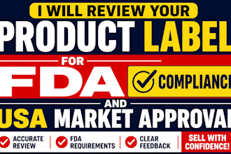 review your product label for fda compliance and USA market approval