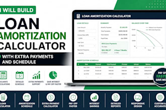 build loan amortization calculator with extra payments and schedule