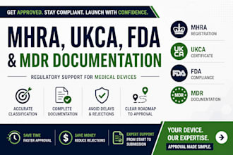 help you get mhra, ukca, fda approval with compliant mdr documentation