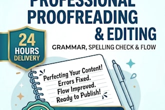 proofread essays, articles, and english documents