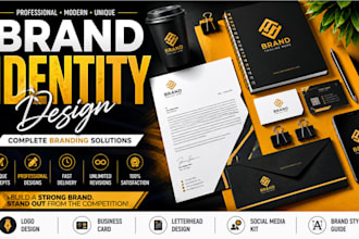 design professional brand identity, business branding kit and logo package