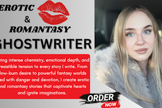 write your romance erotic fiction romantasy book as a ghostwriter