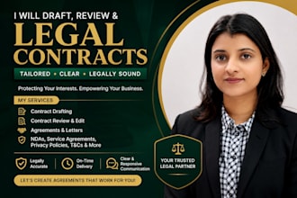 draft, review and edit professional legal contracts and agreements