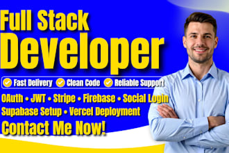 integrate oauth2, jwt, social login, stripe setup, supabase and firebase backend