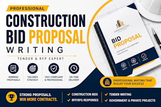 write construction bid proposal and tender writing expert