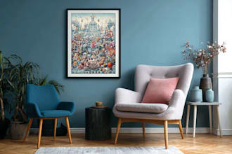 draw custom canvas wall art, poster design high quality