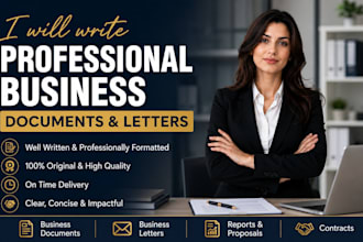 write professional business documents and letters
