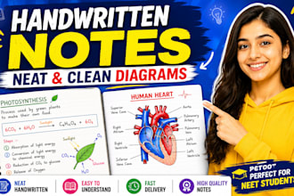 create handwritten notes diagrams and neet study content