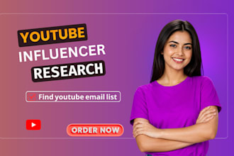 find the best youtube influencers email list
