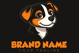 make high quality custom dog training mascot logo with t shirt design