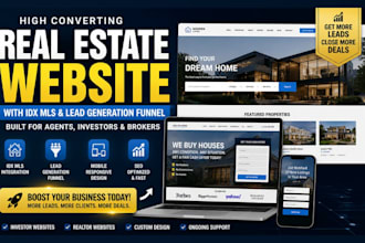 build real estate investor website with idx mls and lead generation funnel