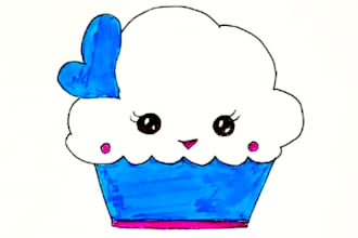 cute kids hand drawn illustrations