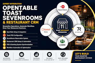 setup opentable, toast, sevenrooms and restaurant CRM integration