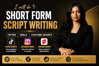 do short form script writing, tiktok reels, instagram scripts, youtube reels