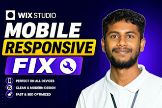 fix wix studio website mobile responsive, fix layout, make mobile friendly