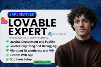 migrate lovable to wordpress and wix, deploy, fix, build web app with lovable