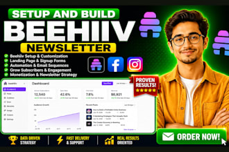 redesign beehive landing page design beehiiv newsletter setup beehiiv automation