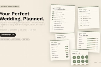 create custom wedding planning documents and timeline checklist