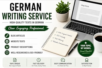 write blog articles and texts in german