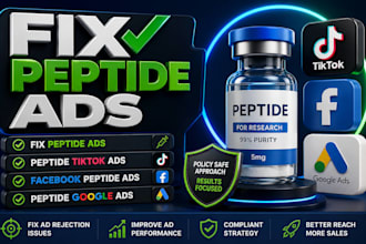 fix peptide ads, peptide tiktok ads, facebook peptide ads or peptide google ads