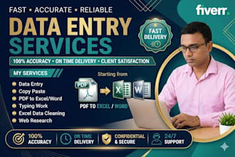 do fast copy paste,web research and pdf to word or exel prfessionally