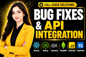 fix bugs and integrate API in react node js typescript