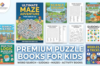 design premium amazon kdp activity books word search and puzzle interiors