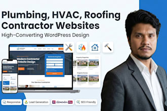 design plumbing hvac roofing contractor wordpress website