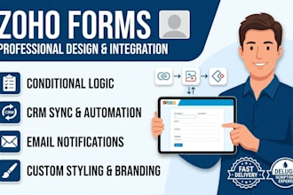design professional zoho forms and integrate with zoho CRM