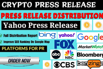 publish crypto press release, crypto press distribute, press writing