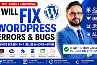 fix wordpress errors, bugs, white screen and PHP issues fast