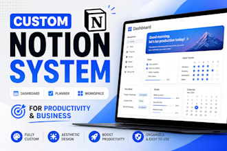 design aesthetic notion template dashboard for productivity and personal brands