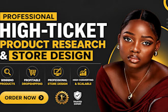 build shopify high ticket dropshipping store with winning product research