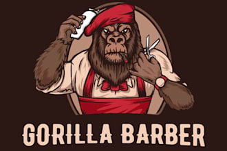 draw powerful mountain gorilla logo for your brand