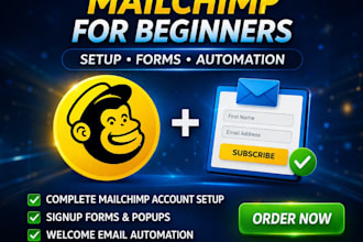 set up mailchimp email automation, signup forms and campaigns