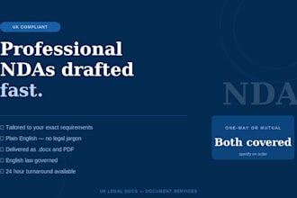 draft a professional UK nda non disclosure agreement