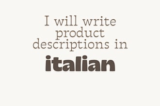 write simple and clear product descriptions in italian