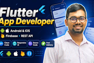 develop a fully functional flutter app for android and ios