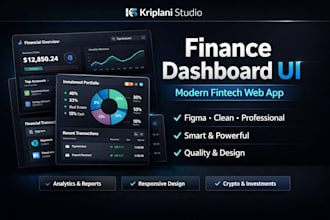 design a modern finance dashboard web app UI in figma