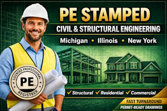 licensed architect usa pe stamp in michigan illinois new york for city permit